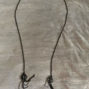 Cosmopolitan Black Beaded Tassel Necklace